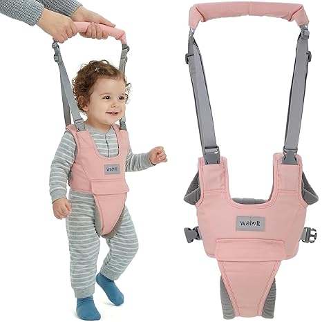 Baby Walking Helper Harness - Help Toddlers Learn to Walk Stand Up with Adjustable Handheld Walker - Learning Assistance Safety Belt Harness Support for Babies 6 to 24 Months (Gray)